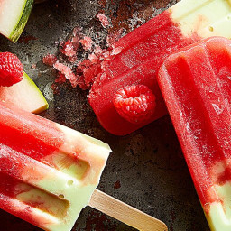 Watermelon, Raspberry, and Lime Ice Pops