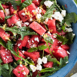 Watermelon Salad with Arugula, Feta, & Fresh Herbs