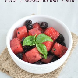 Watermelon Salad with Blackberries and Basil