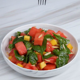 Watermelon Salad With Spinach And Mango Recipe by Tasty