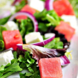 Watermelon Salad with Watermelon Vinaigrette Recipe
