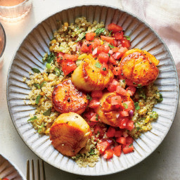 We Can't Get Enough of These Spicy Scallops With Watermelon Salsa