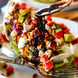 Wedge Salad with Blue Cheese Ranch and Balsamic Reduction (Outback Copycat)