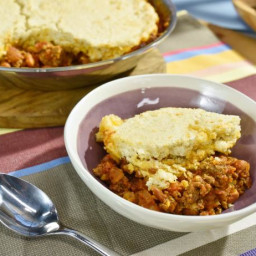 Weeknight Beef and Bean Casserole with Cornbread Topping