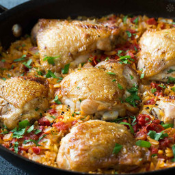 Weeknight Winner: One Pot Chicken and Orzo In Tomato, Onions, and Garlic 