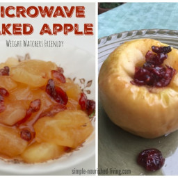 Weight Watchers Microwave Baked Apple with Cranberries and Maple Syrup - 2 