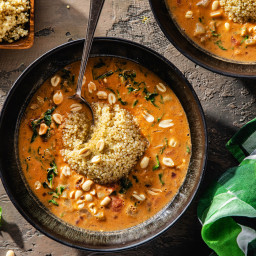 West African Peanut Stew with Swiss Chard & White Quinoa