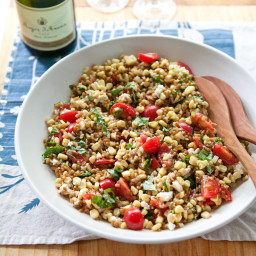Wheat Berry Salad with Tomatoes, Corn and Basil