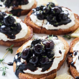 Whipped Goat Cheese and Blueberry Balsamic Crostini