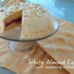 White Almond Cake with Raspberry Filling