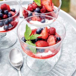 White Balsamic-Marinated Berries with Sweet Buttermilk Curd
