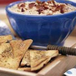 White Bean and Bacon Dip with Rosemary Pita Chips