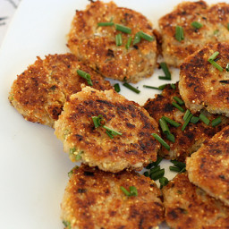 White Bean and Chive Cakes with Tomatoes