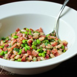 White Bean Edamame Salad with Bacon