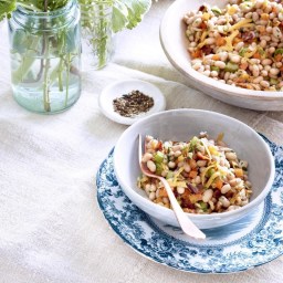 White Bean Salad with Cheddar, Bacon and Walnuts