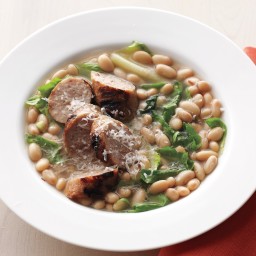 White-Bean Soup with Grilled Sausages