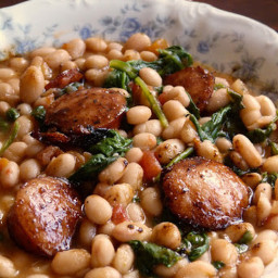 White Beans with Spinach and Sausage