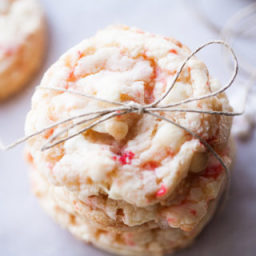 White Chocolate Candy Cane Drop Cookies