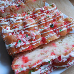 White chocolate candy cane loaf