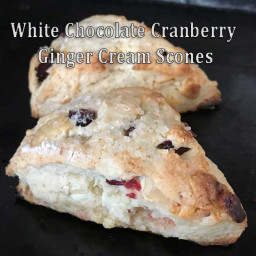 White Chocolate Cranberry Ginger Cream Scones