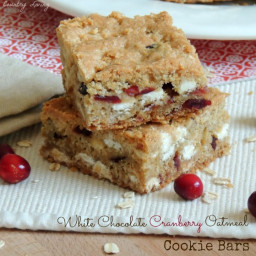 White Chocolate Cranberry Oatmeal Cookie Bars
