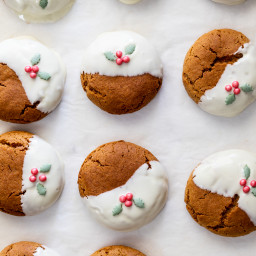 White chocolate dipped ginger cookies