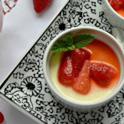 White Chocolate Panna Cotta with Stewed Strawberries Recipe