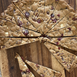 White chocolate, pecan and cranberry cookies