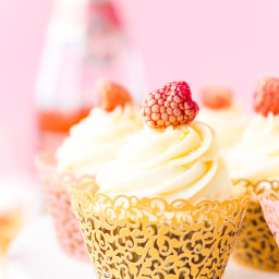 White Chocolate Raspberry Champagne Cupcakes