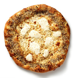 White Pizza with Everything Bagel Crust