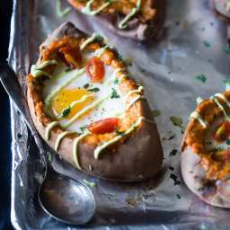Whole 30 Mexican Egg Baked Sweet Potatoes Recipe