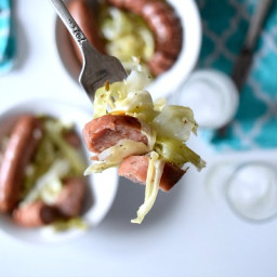 Whole 30 Roasted Cabbage with Chicken Sausage