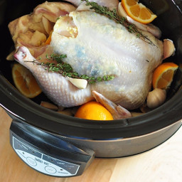Whole Citrus-Braised Chicken in the Slow Cooker