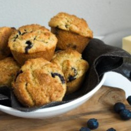 Whole Grain Gluten-Free Blueberry Mascarpone Muffins