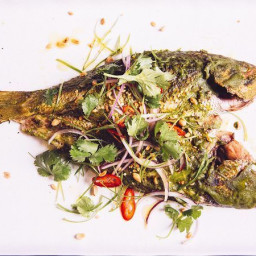 Whole Grilled Fish with Vietnamese Peanut Pesto