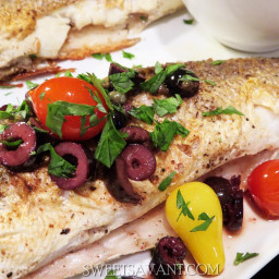 Whole Roasted Branzino (or other small to medium sized fish) With Cherry To