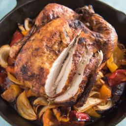 Whole Roasted Mexican Chicken with Vegetables