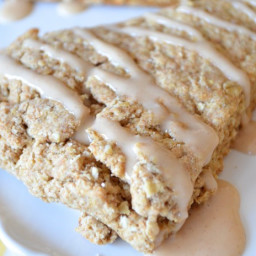 Whole Wheat Buttermilk Oatmeal Scones with Honey Cinnamon Icing