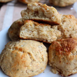 Whole Wheat Cheddar Garlic Biscuits