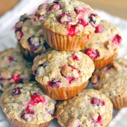 Whole Wheat Cranberry Ginger Pecan Muffins