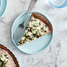 Whole-Wheat Feta Tart with Caramelized Onions and Herbs