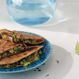 Whole-Wheat Flatbreads Stuffed with Cauliflower, Peas, and Spinach