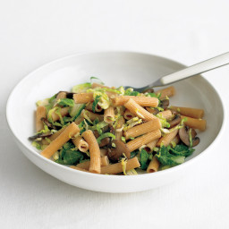 Whole-Wheat Pasta with Brussels Sprouts and Mushrooms