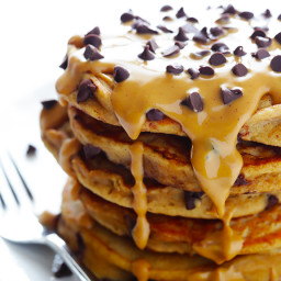 Whole Wheat Peanut Butter Chocolate Chip Pancakes