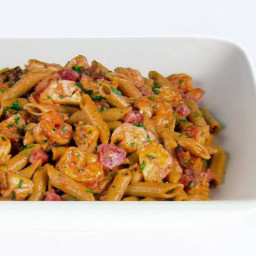 Whole Wheat Penne with Lobster and Bacon