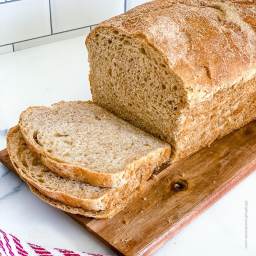 Whole Wheat Sourdough Bread (No-Knead)