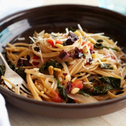 Whole-Wheat Spaghetti with Swiss Chard and Pecorino Cheese