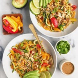 Whole30 Almond Butter Thai Noodles (with bone broth!)