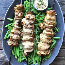 Whole30 Chicken Kabobs with Spicy Almond Sauce MAGIC ELIXIRS (TM)