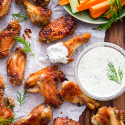 Whole30 Dill Pickle Wings with Dill Pickle Mayo